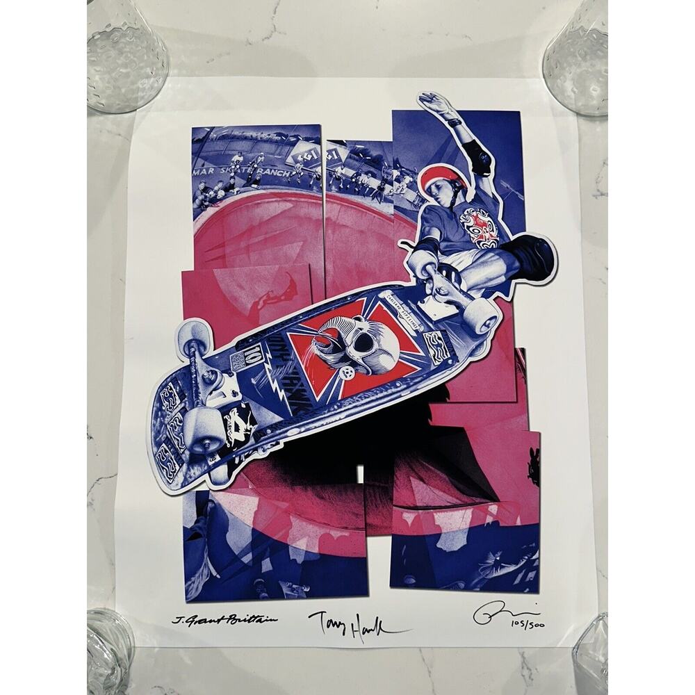 Tony Hawk & Paul Kobriger & J. Grant Brittain Signed Autograph 105/500 Limited